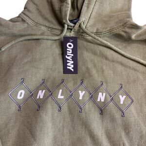 OnlyNY Olive Green Hoodie – Unisex Medium, 100% Cotton, NWT, Streetwear Staple